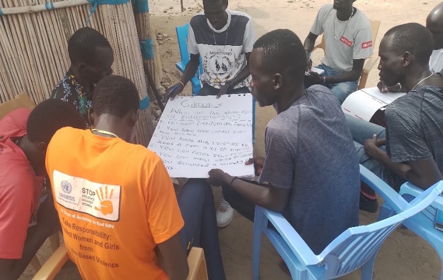 Facilitation of a basic education literacy and numeracy session.